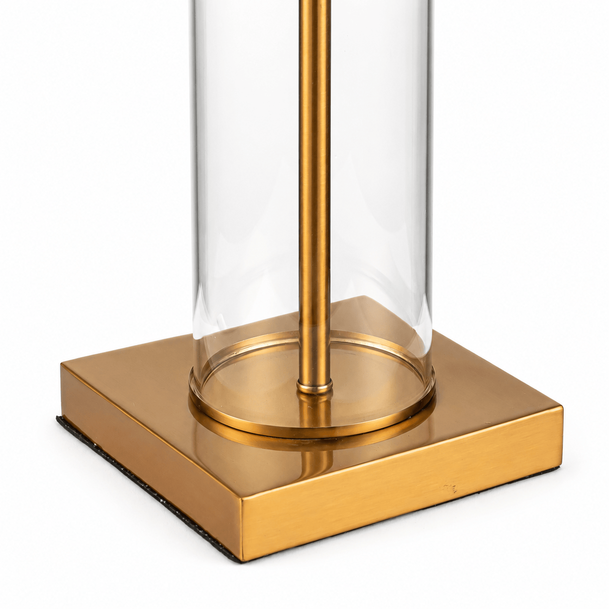 Lights  -  YS 12-1299-1BB Iron & Glass Table Lamp with Fabric Shade - Brushed Brass  -  60485995