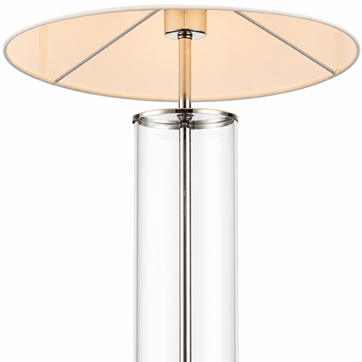 YS 12-1299-1PN Iron & Glass Table Lamp with Fabric Shade - Nickel