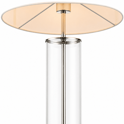 YS 12-1299-1PN Iron & Glass Table Lamp with Fabric Shade - Nickel