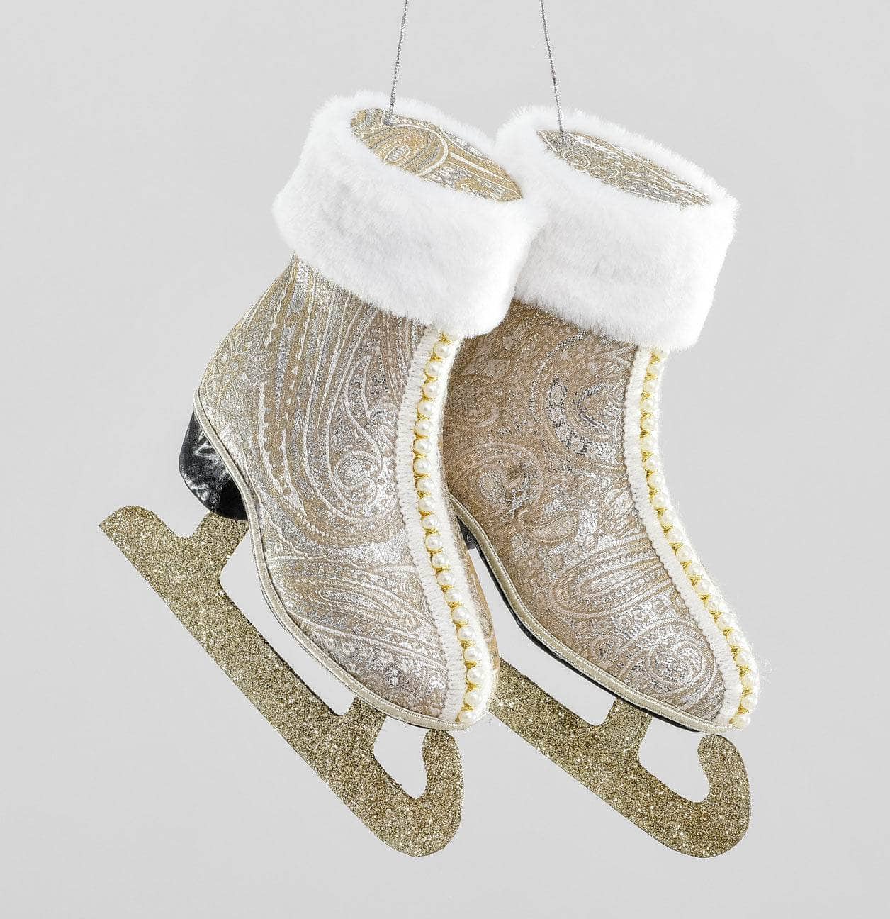 Champagne Skating Boots Christmas Tree Decoration - 24cm  -  60008650