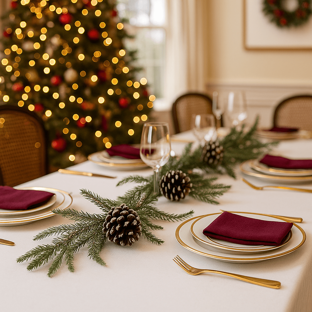 Christmas  -  Snowy Norfolk Pine Garland With Pine Cones - 180cm  -  60450886