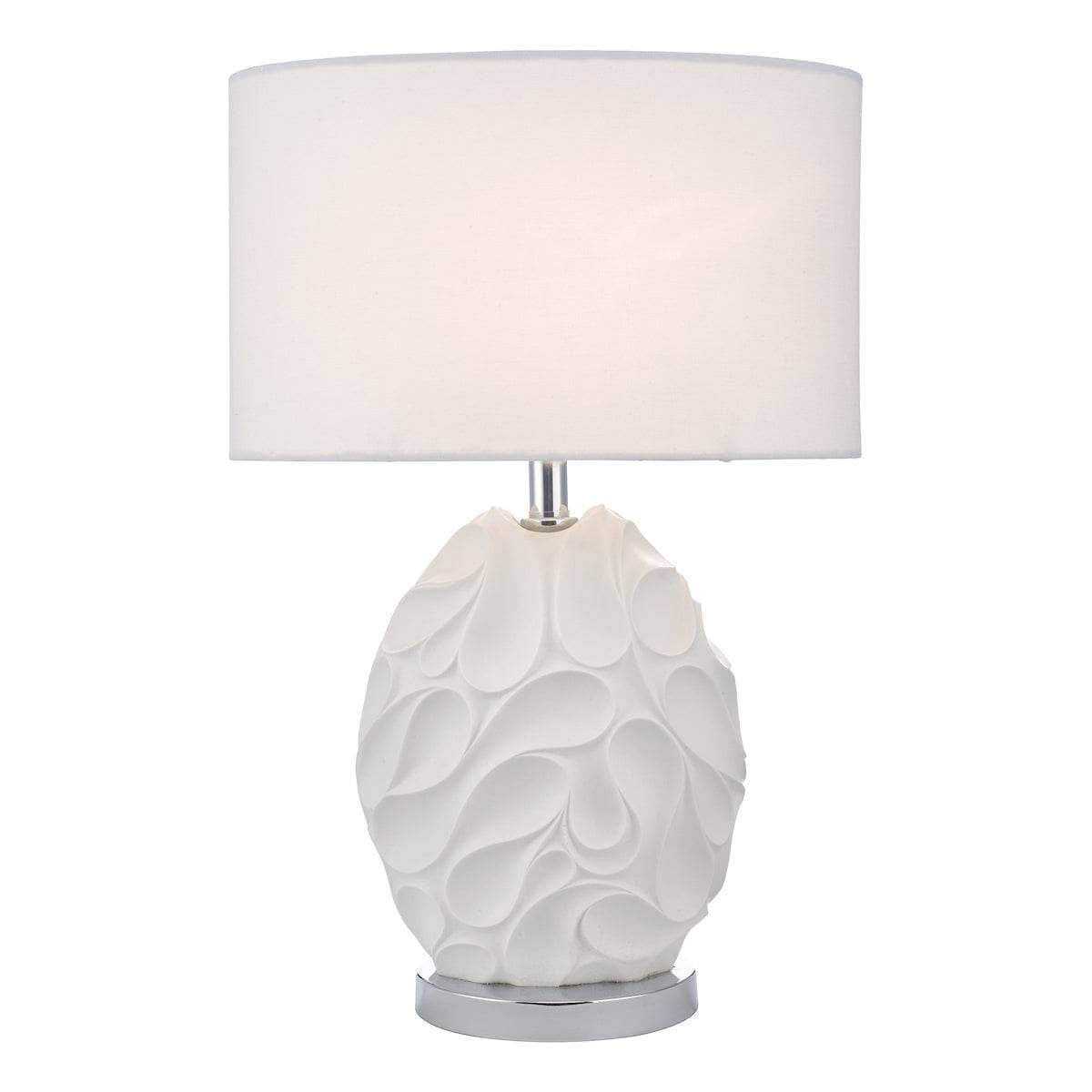 Lights  -  Zachary Table Lamp White Oval Complete With Shade  -  50142073
