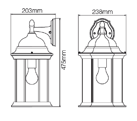 Alvin Premium Outdoor Wall Lantern - Black