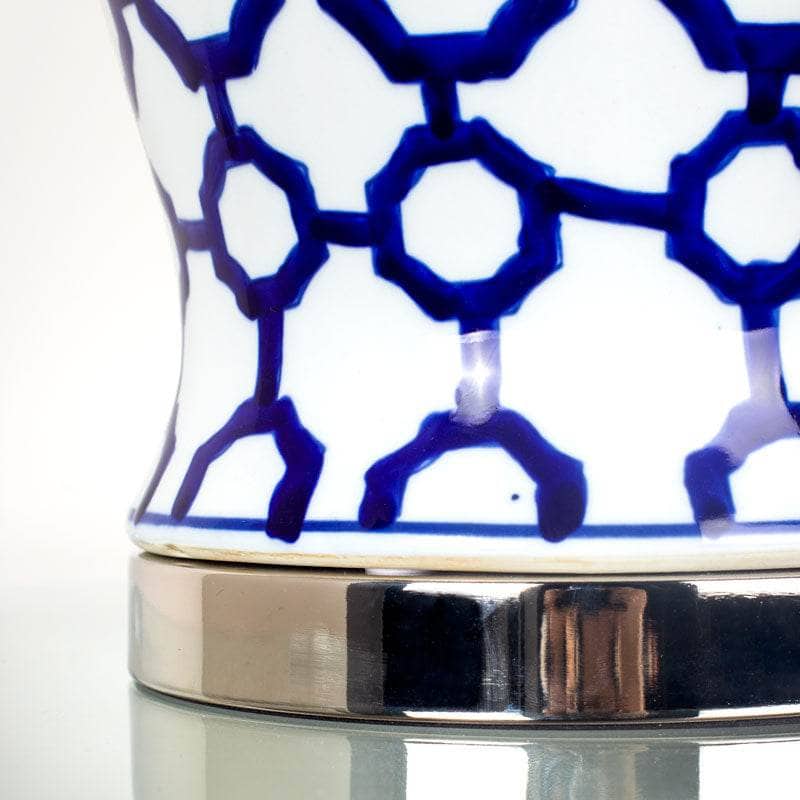 Lights  -  Acanthus Blue & White Ceramic Table Lamp  -  60006623