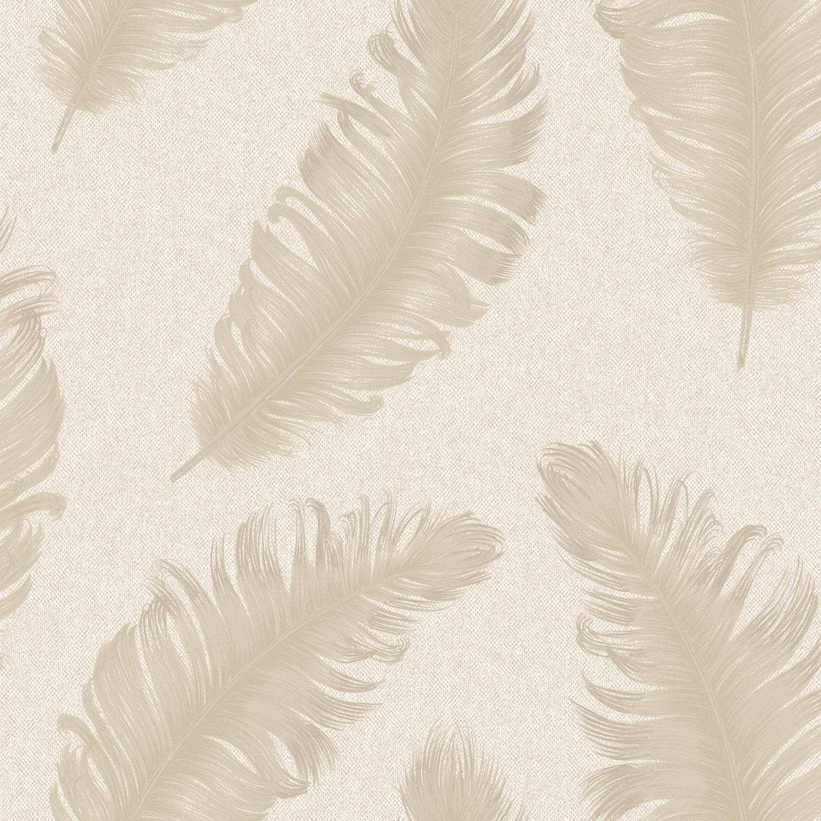 Wallpaper  -  Belgravia Ciara Soft Beige Feather Wallpaper - 60005881  -  60005881