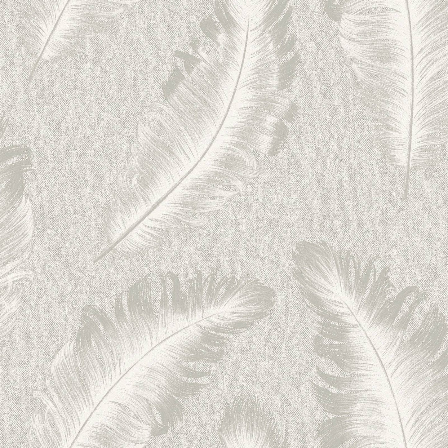 Wallpaper  -  Belgravia Ciara Soft Silver Feather Wallpaper - 60005534  -  60005534
