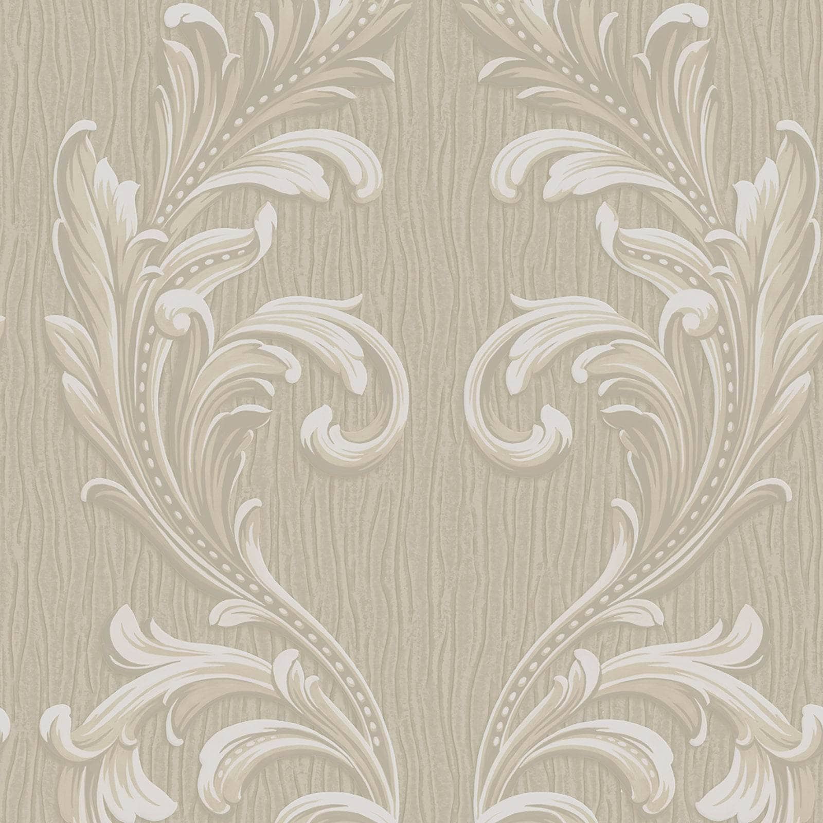 Wallpaper  -  Belgravia Tiffany Beige Scroll Wallpaper - 60005528  -  60005528