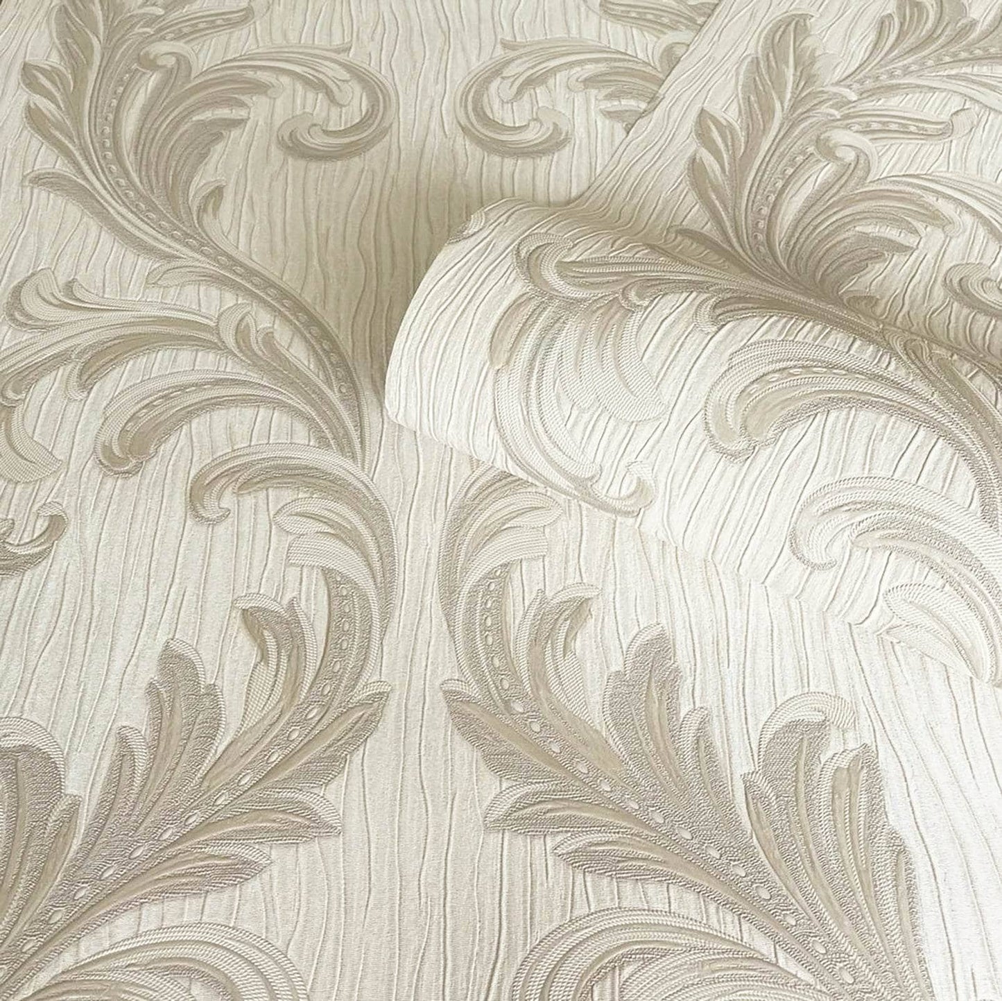 Wallpaper  -  Belgravia Tiffany Cream Scroll Wallpaper - 60005529  -  60005529