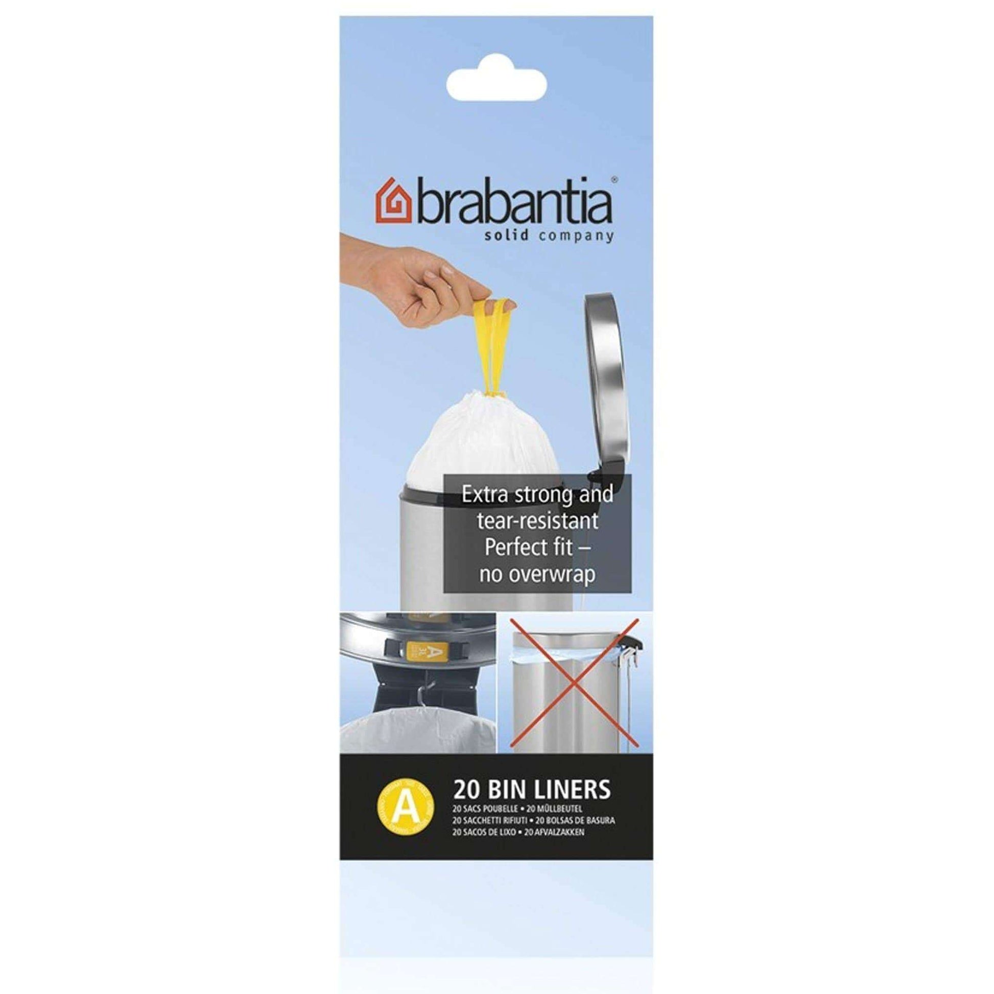 Kitchenware  -  Brabantia Perfect Fit 20 Bin Liners Size A  -  01210798