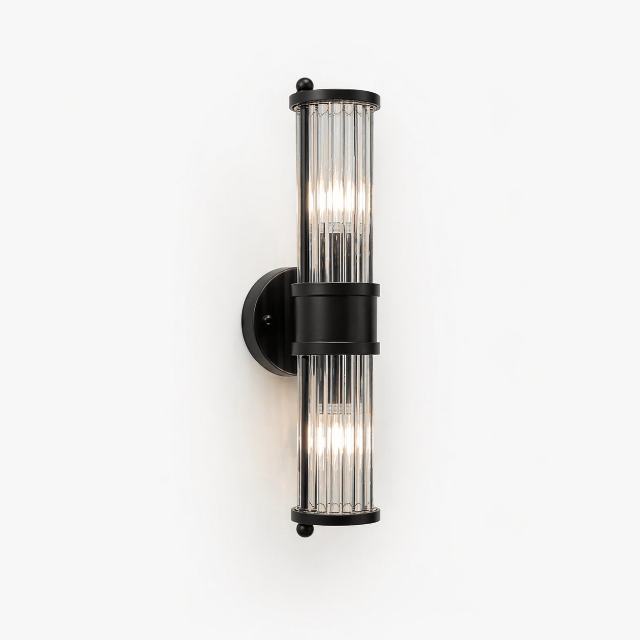 Lights  -  YS 11-1321-2BL Wall Light with Clear Glass - Black  -  60485105