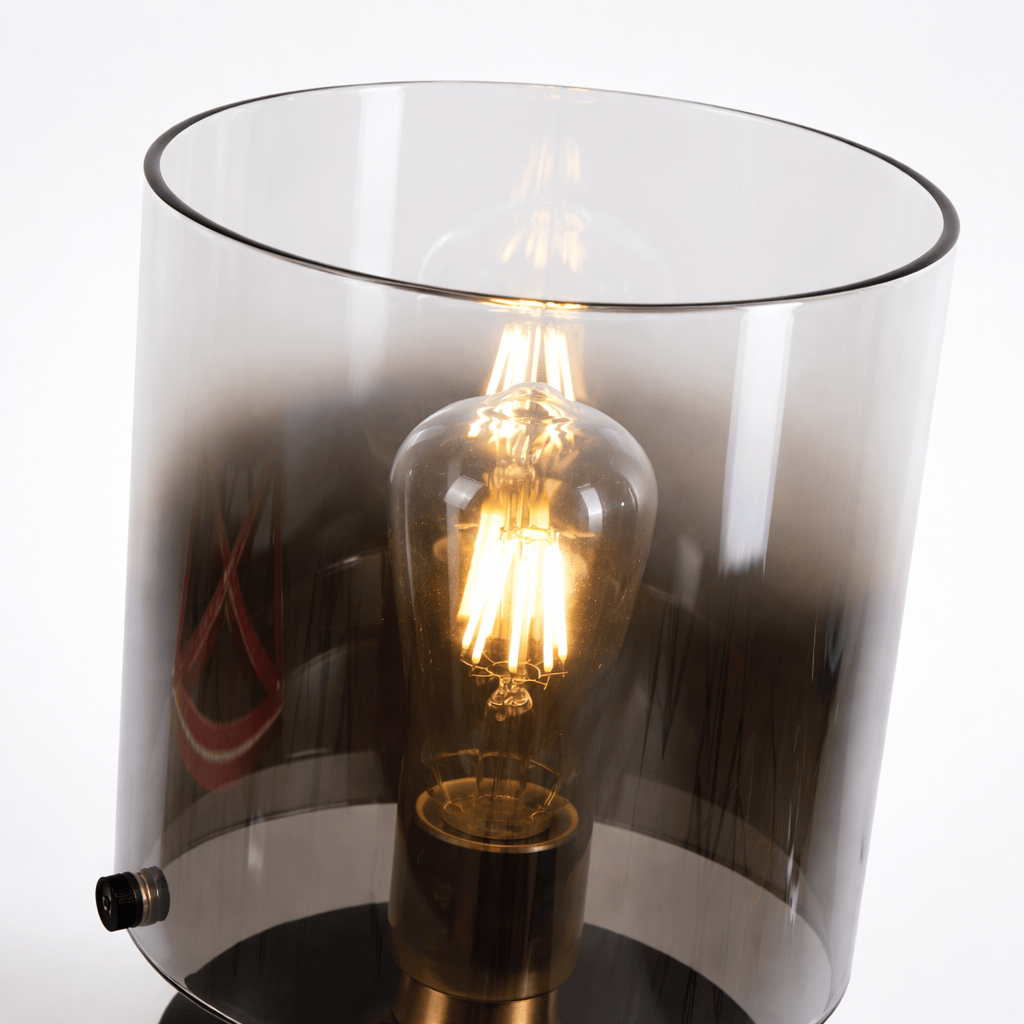 Lights  -  Stuttgart T001-1BK 1 light Black table lamp with Smoked Ombre Glass  -  60485697