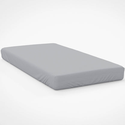 Homeware  -  200 Count Polycotton 30cm Fitted Sheet - Cloud  - 