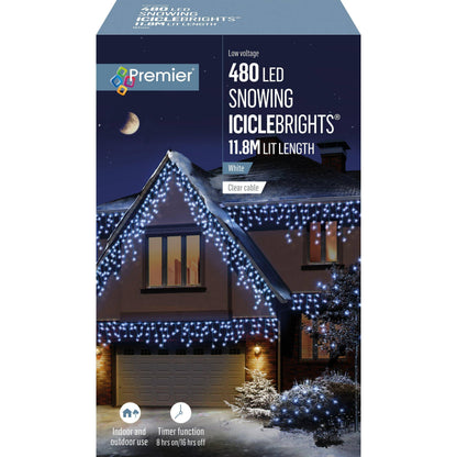 Christmas  -  Cool White 480 LED Snowing Icicle Lights  -  60487868