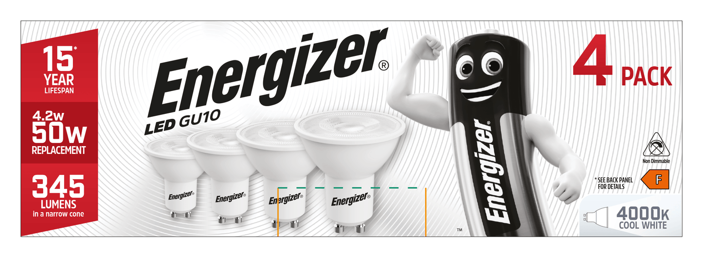 Lights  -  Energizer GU10 Lightbulbs 4 Pack 50W  -  50151951