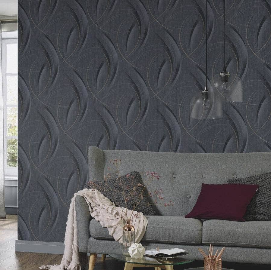 Wallpaper  -  Erismann Fashion For Walls Dark Grey Circles Wallpaper - 10218-15  -  60005521