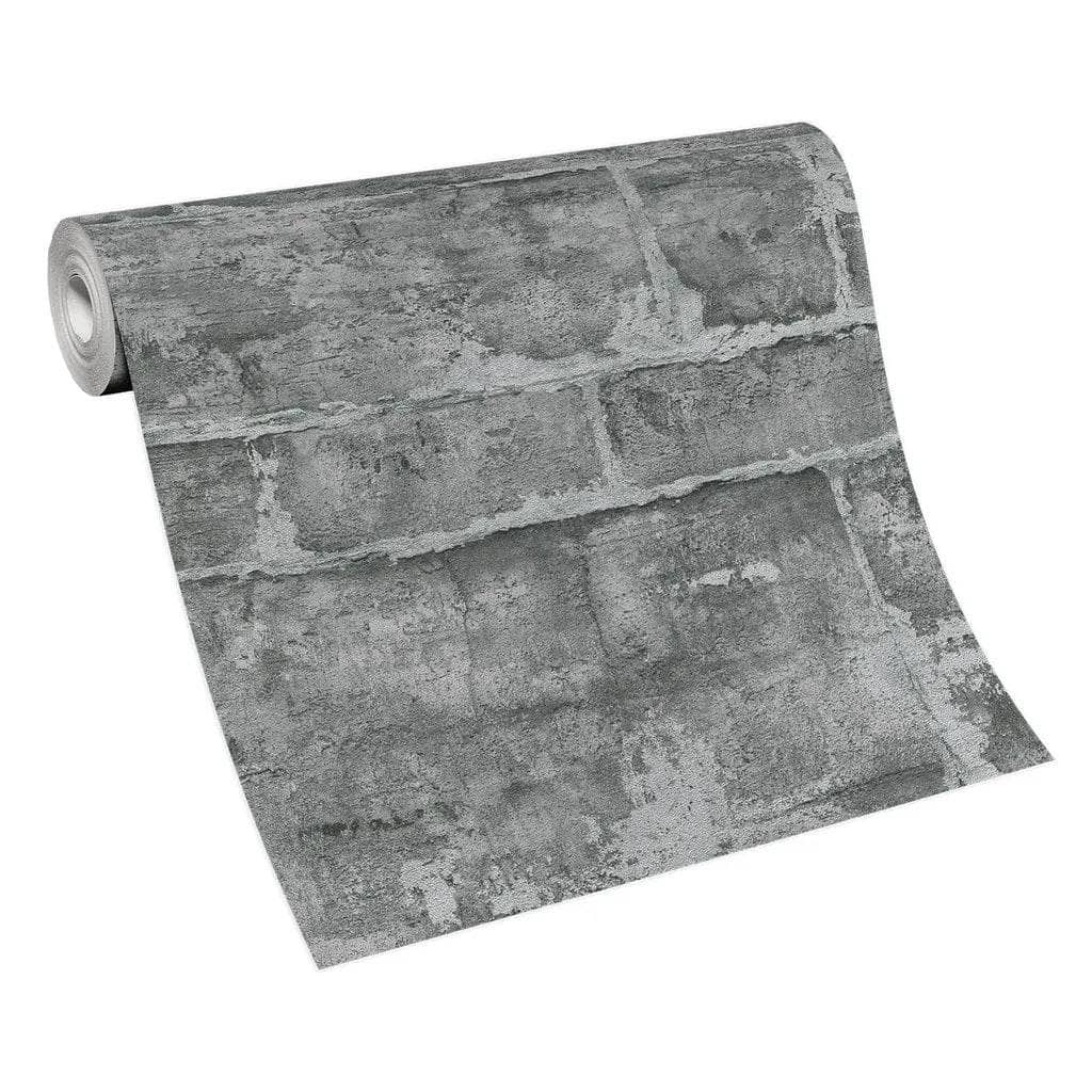Wallpaper  -  Erismann Fashion For Walls Dark Grey Stone Wallpaper - 10222-15  -  60005515