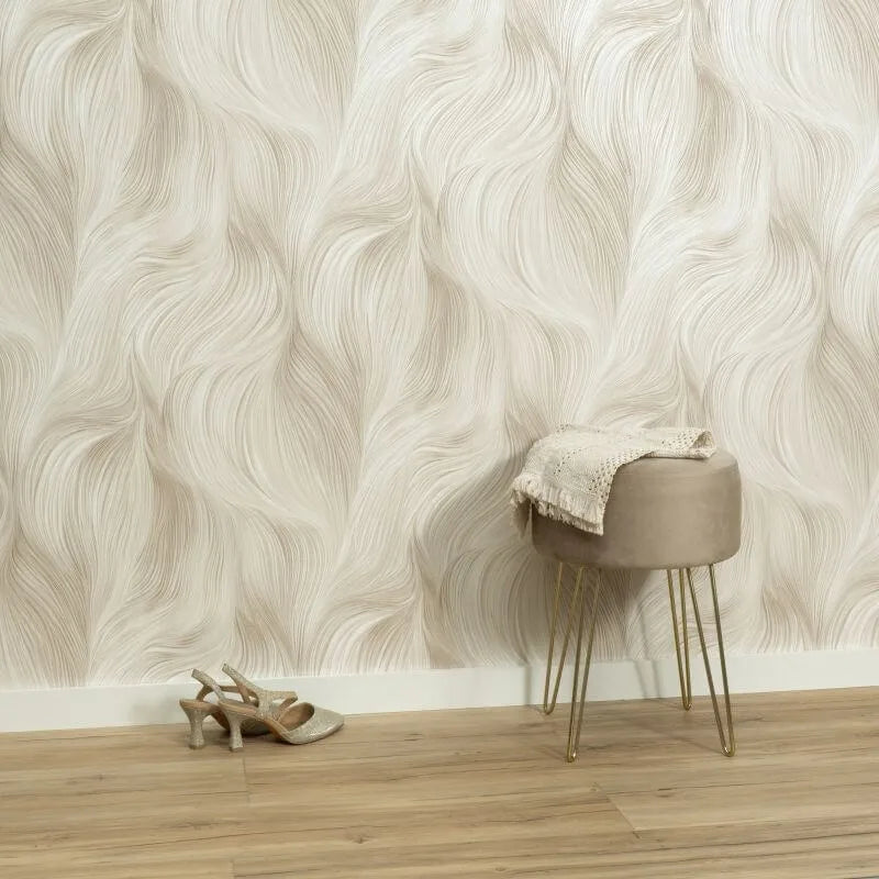 Wallpaper  -  Erismann Waves of Light Geometric Beige Metallic Metallic Wallpaper - 10522-02  -  60484795