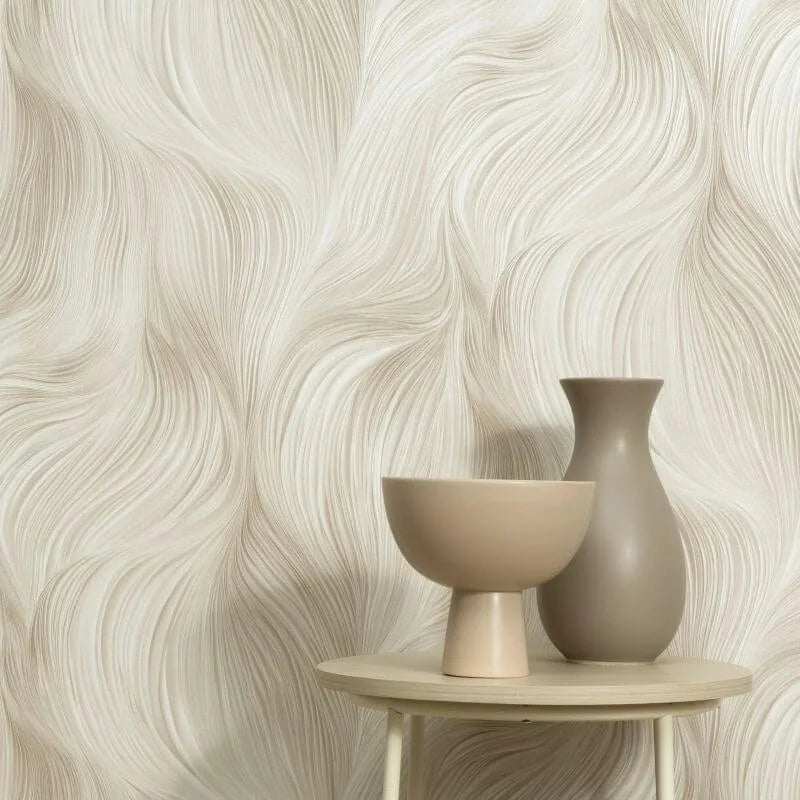 Wallpaper  -  Erismann Waves of Light Geometric Beige Metallic Metallic Wallpaper - 10522-02  -  60484795