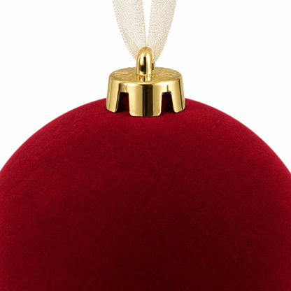 Christmas  -  Dark Red Velvet Bauble - 15cm  -  60486231