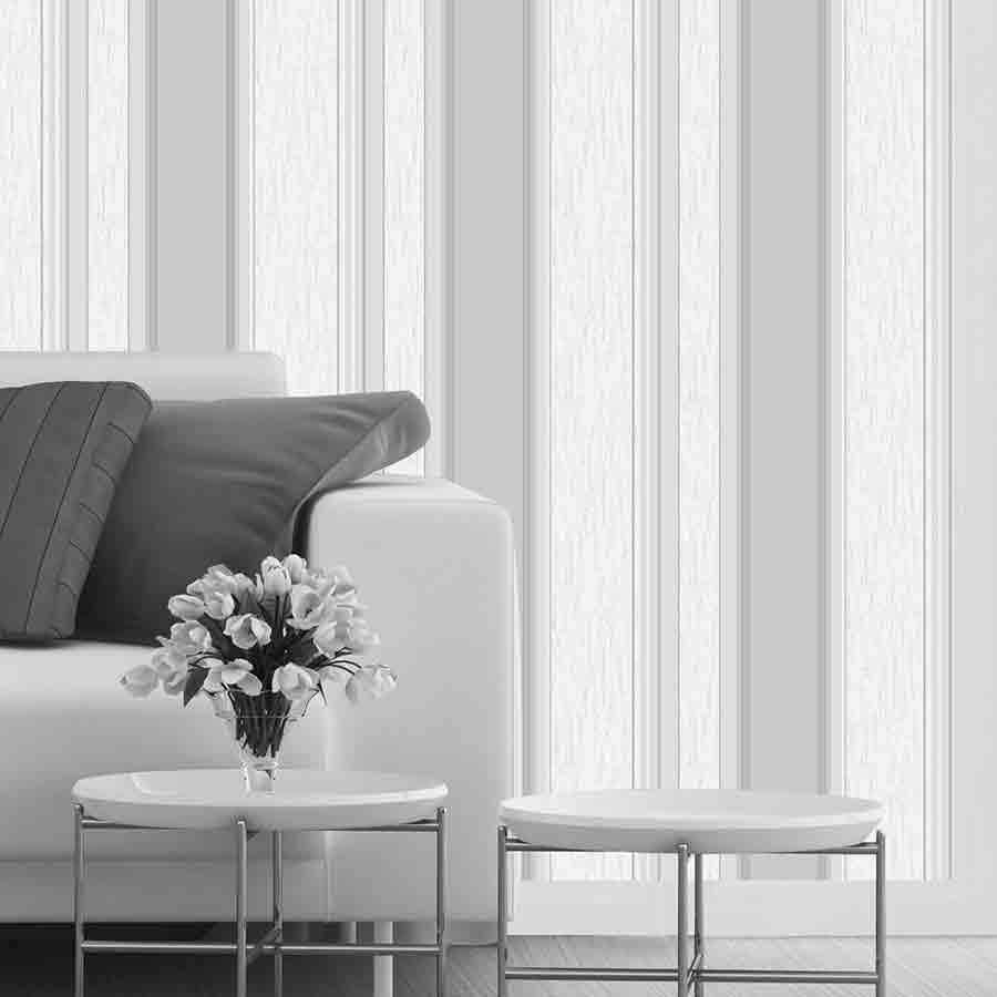 Wallpaper  -  Fine Decor Synergy Dove Grey Striped Glitter Wallpaper - M0853  -  50109409