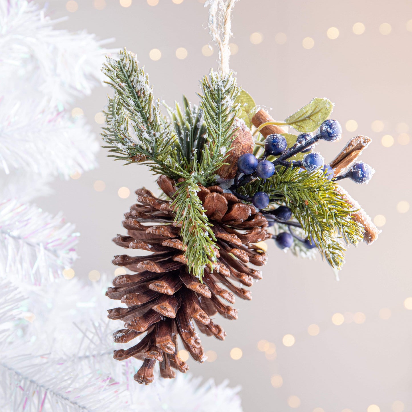 Christmas  -  Frosted Blueberry Pinecone Tree Decoration  -  60000645