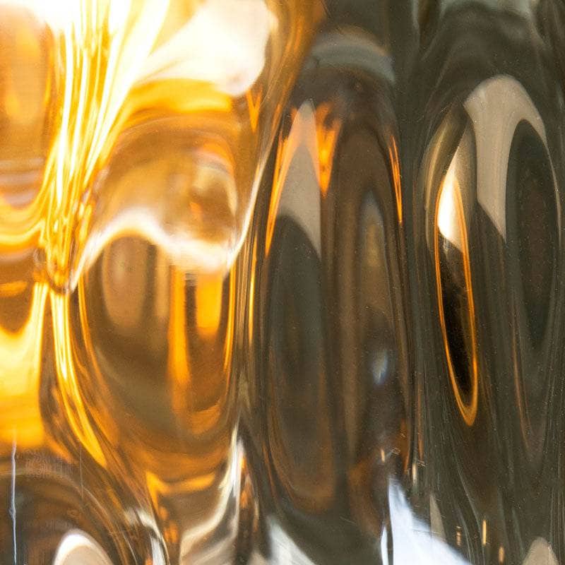 Lights  -  Genoa Satin Brass Amber Glass Pendant Light  -  60006149