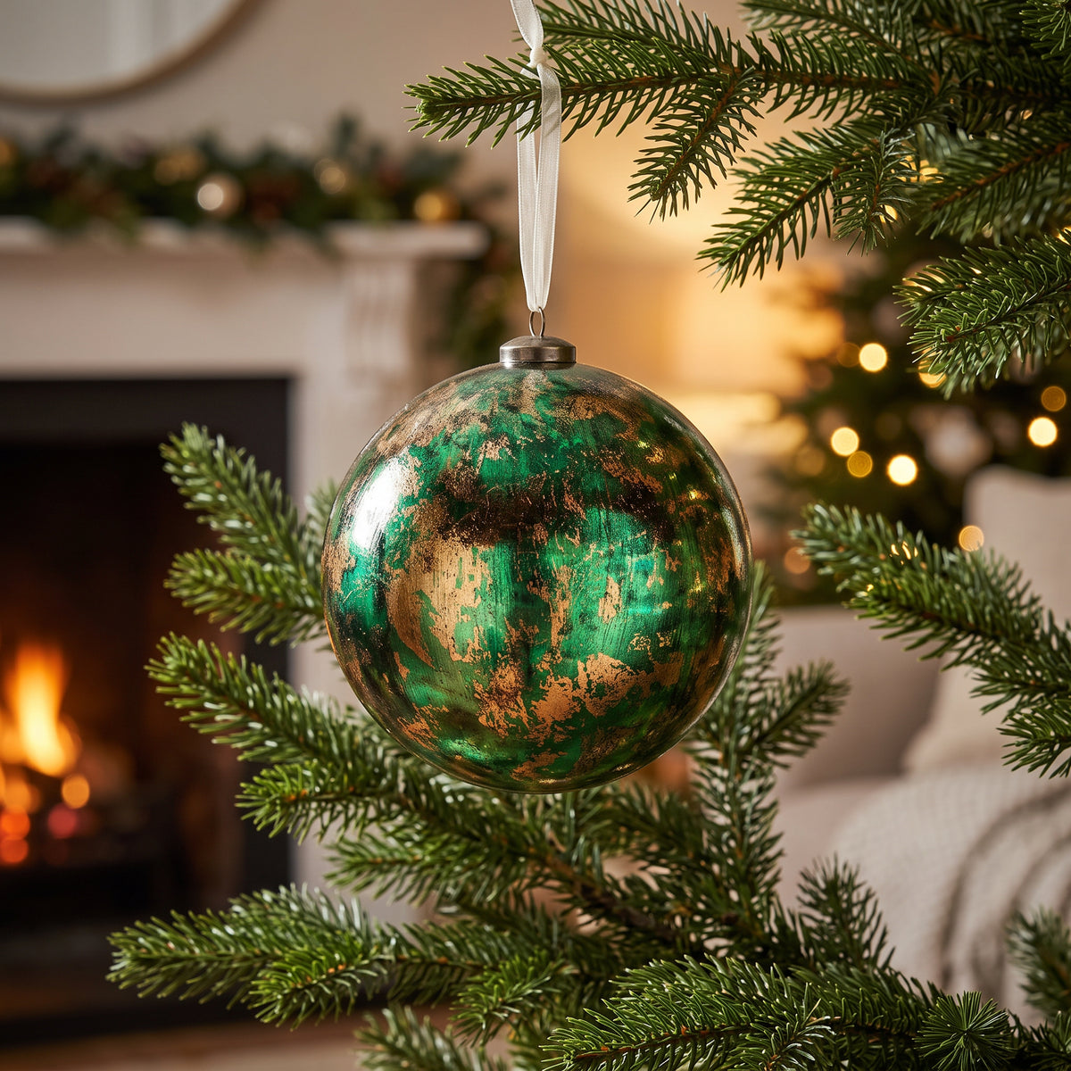 Abstract Green & Gold Bauble - 15cm