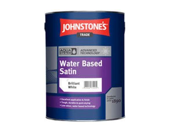 Paint  -  Johnstones  1 Litre Brilliant White Aqua Water Based Satin  -  50110254