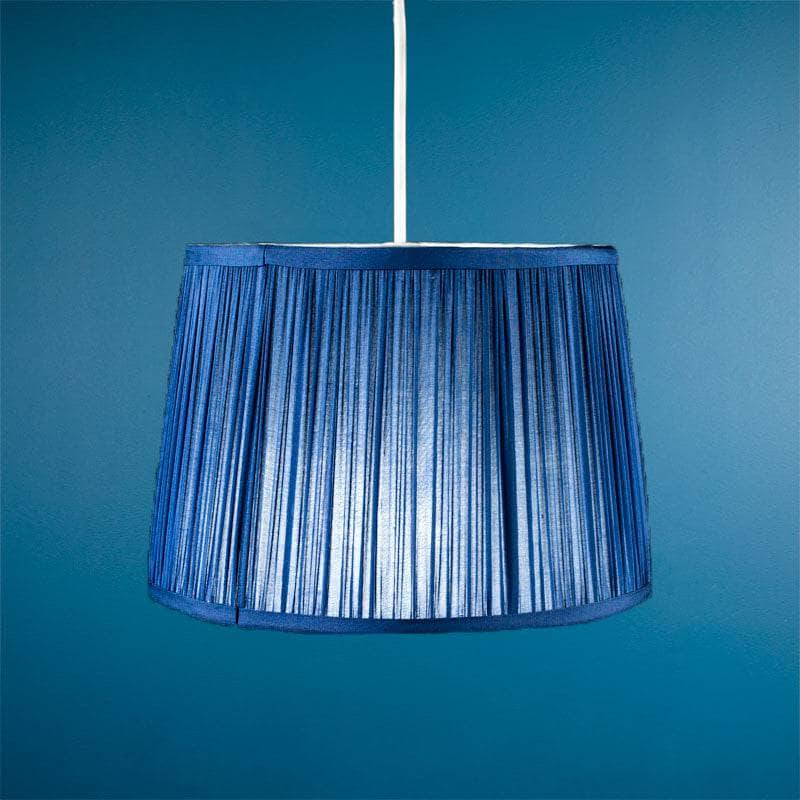 Lights  -  Laura Ashley Hemsley Pleated Silk Light Shade Midnight Blue  - 10 inch  -  60006251
