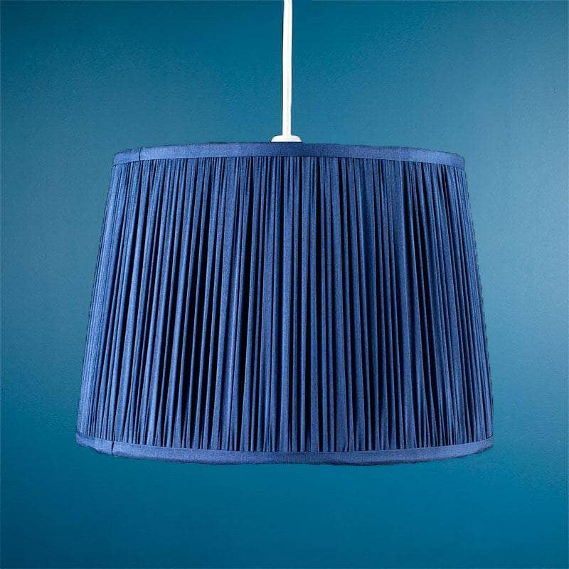 Lights  -  Laura Ashley Hemsley Pleated Silk Light Shade Midnight Blue  - 12 inch  -  60006254