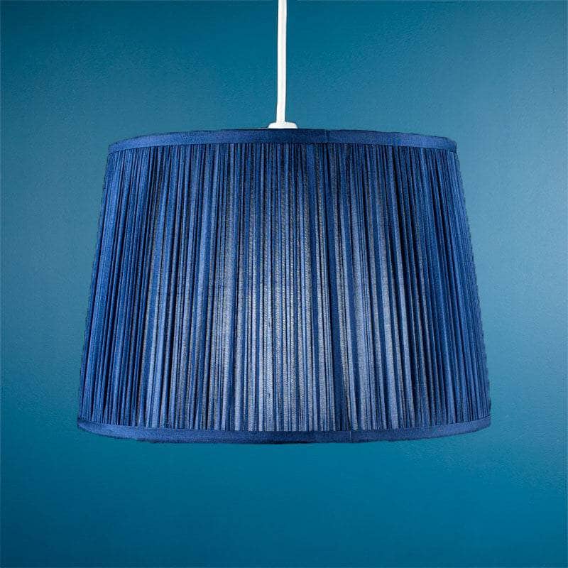 Lights  -  Laura Ashley Hemsley Pleated Silk Light Shade Midnight Blue  - 12 inch  -  60006254