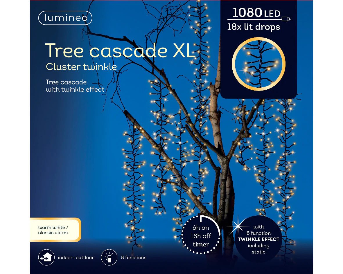 Christmas  -  LED Tree Cascade Cluster Warm White - 18x Drop Cascades  -  60004558