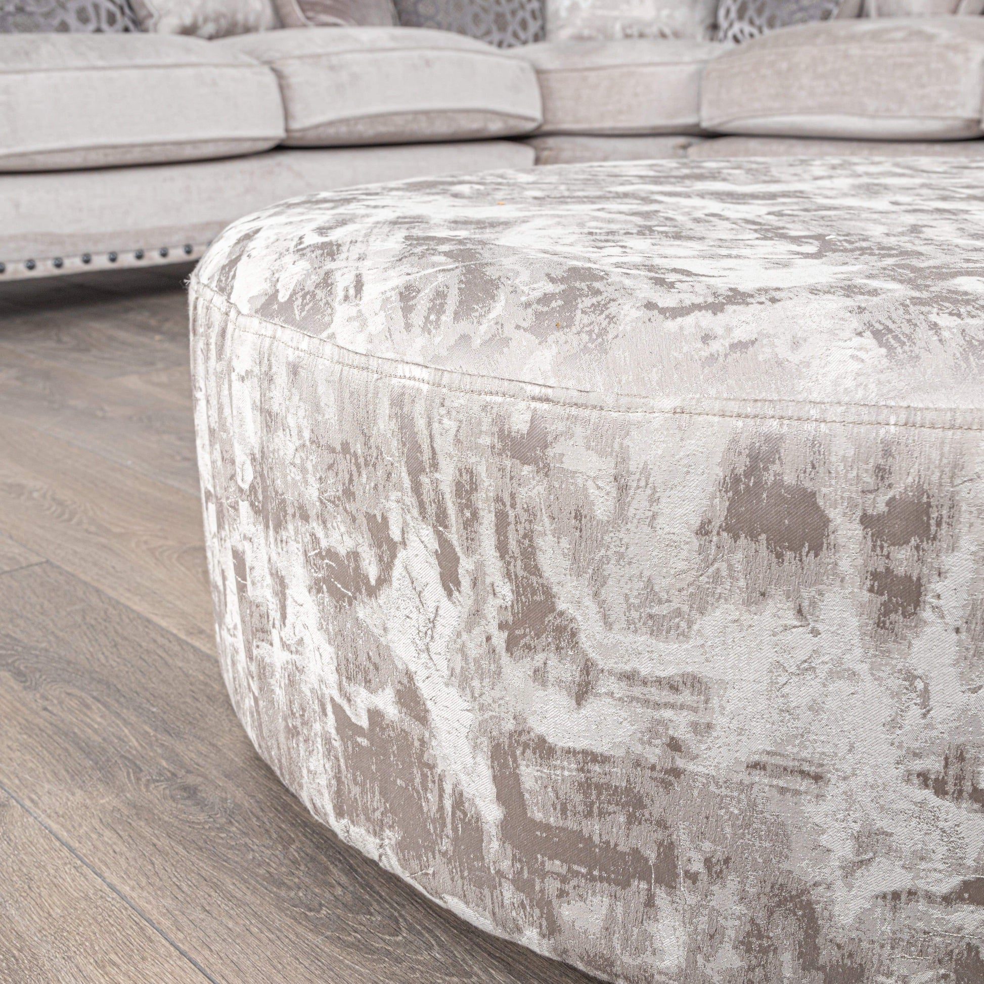 Furniture  -  Lille Silver Footstool  -  50147982