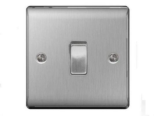 DIY  -  Nexus Metal Brushed Steel Single Switch  -  50110574