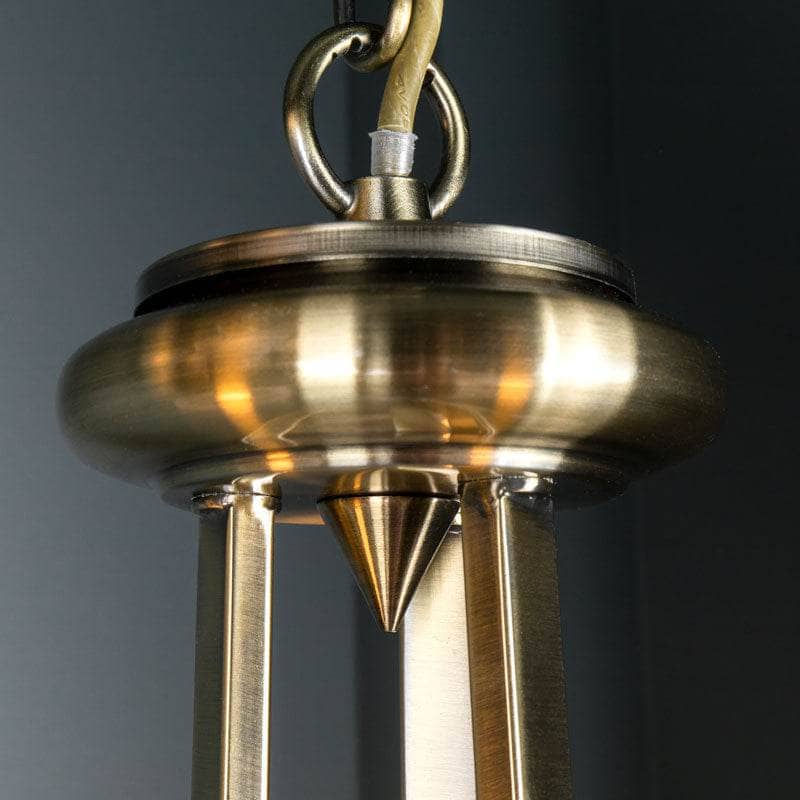 Lights  -  Pesscara 3 Light Antique Brass & Alabaster Glass Pendant Light  -  60006123