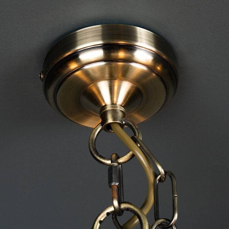 Lights  -  Pesscara 5 Light Antique Brass & Alabaster Glass Pendant Light  -  60006126
