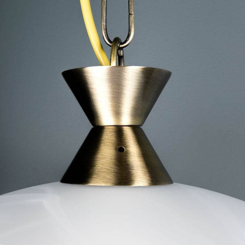 Lights  -  Pesscara Antique Brass & Alabaster Glass Pendant Light  -  60006163