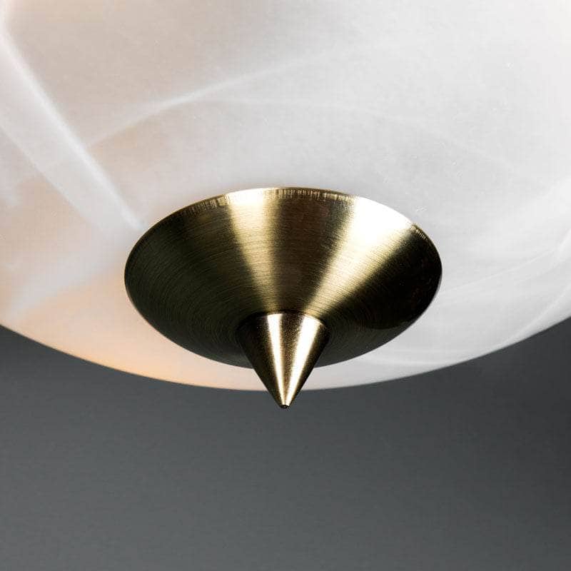 Lights  -  Pesscara Antique Brass & Alabaster Glass Semi-flush Ceiling Light  -  60006164