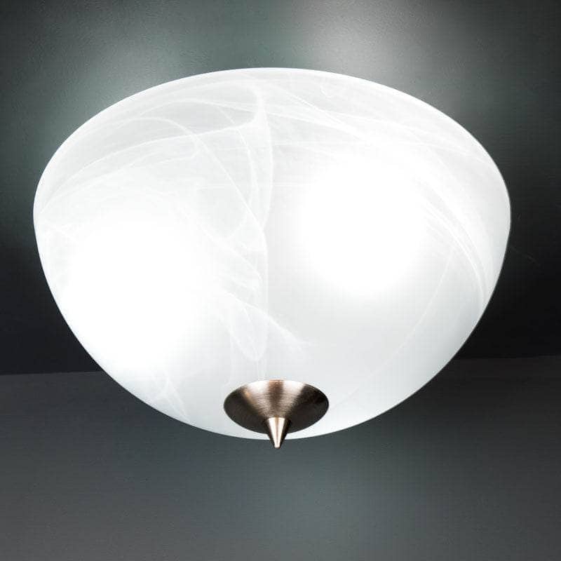 Lights  -  Pesscara Silver & Alabaster Glass Semi-flush Ceiling Light  -  60006125