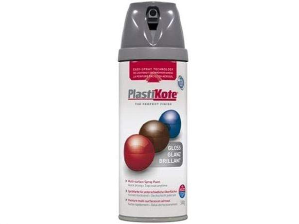 Paint  -  Plastikote Twist And Spray Gloss Medium Grey Paint  -  50090920