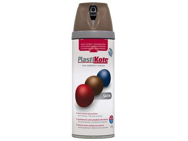 Paint  -  Plastikote Twist And Spray Satin Chocolate Brown Paint  -  50090978