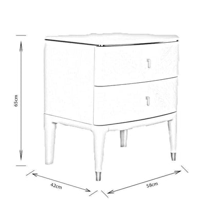  -  Plaza Bedside Table - Stone  -  60007892