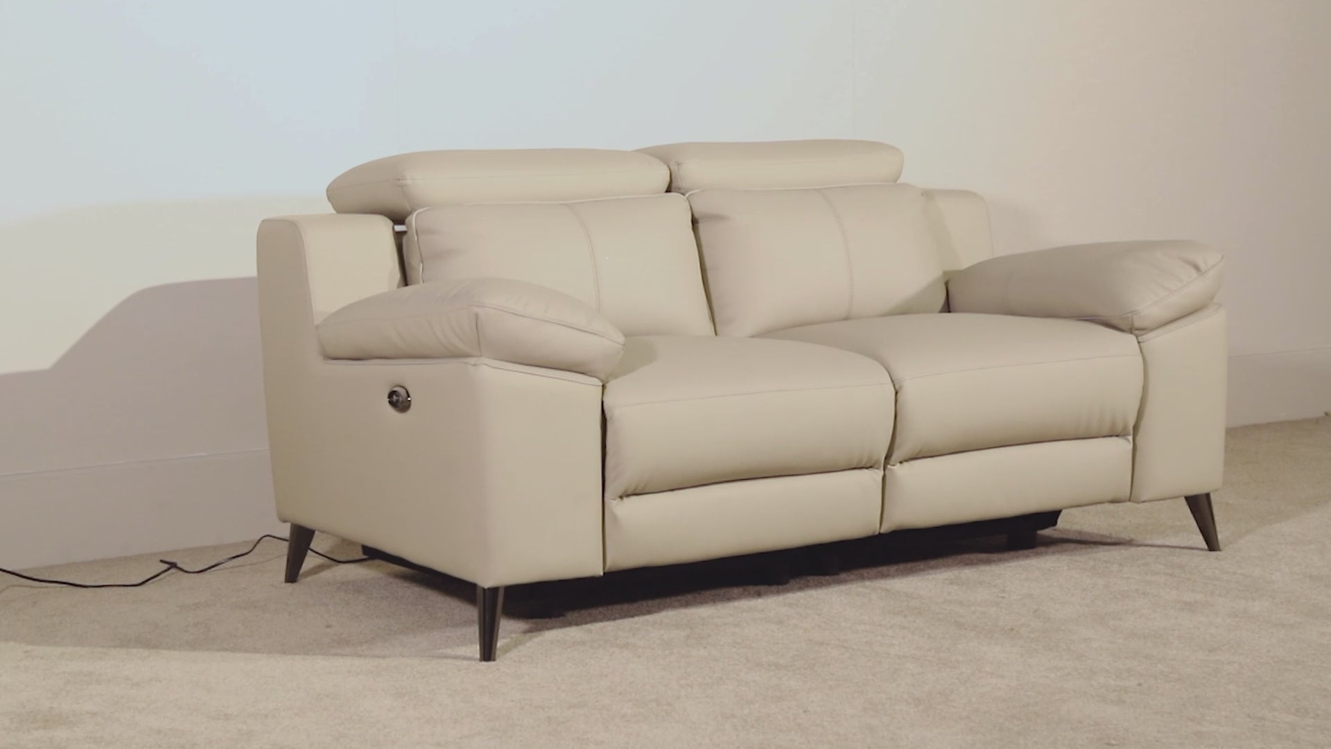 Empoli 2 Seater Power Recliner Sofa - Taupe