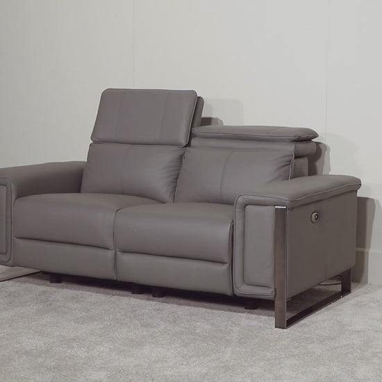 Lucca 2 Seater Power Recliner Sofa - Grey 10