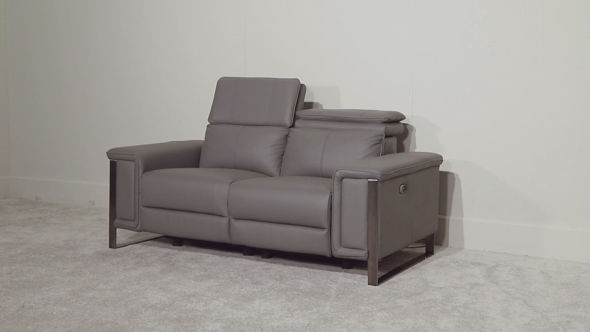 Lucca 2 Seater Power Recliner Sofa - Grey 10