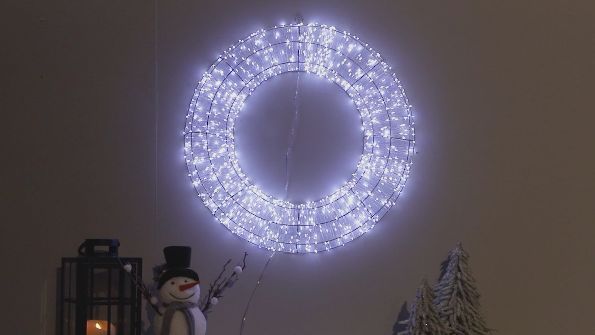 LED Silver Wreath - 60cm
