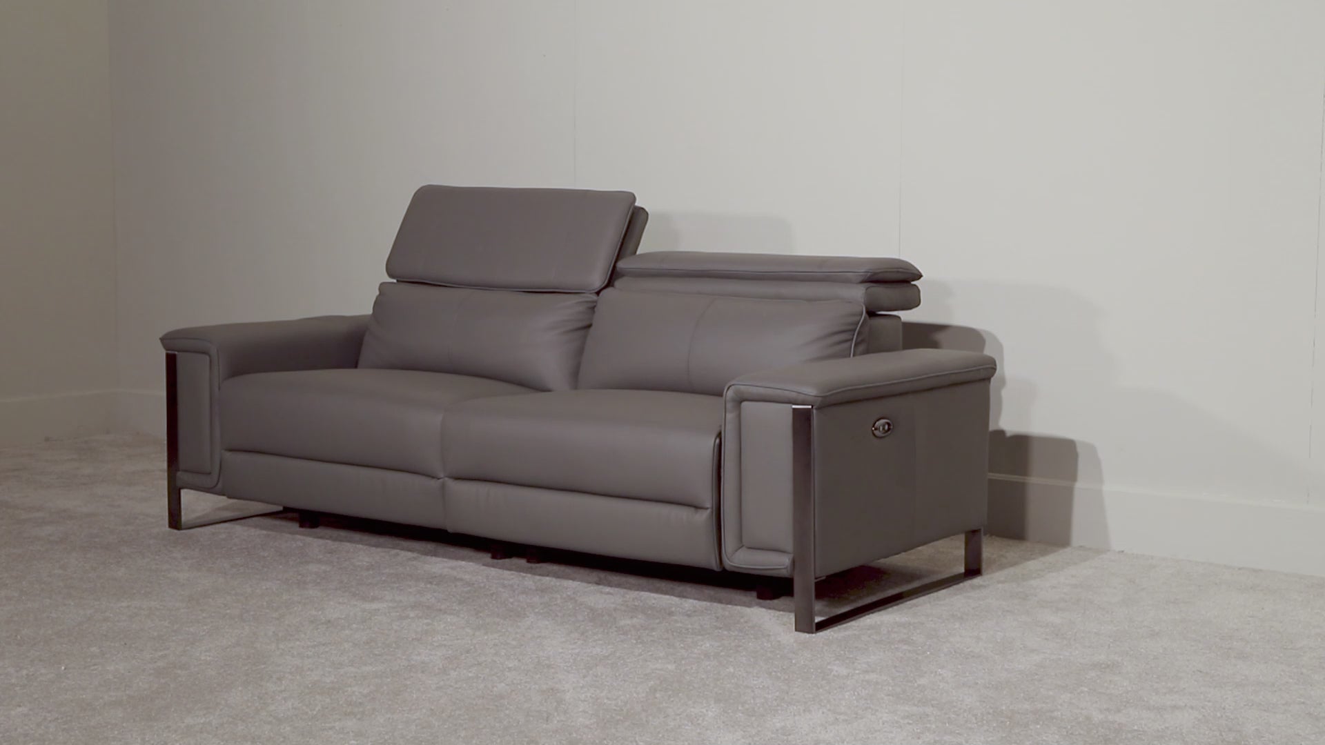 Lucca 3 Seater Power Recliner Sofa - Grey | Taskers Online Store
