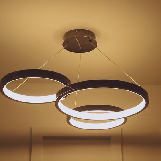  Hawaii LED 3 Ring Pendant Ceiling Light - Black