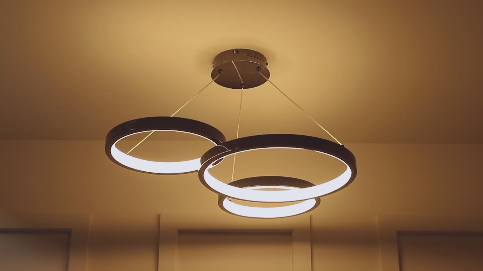  Hawaii LED 3 Ring Pendant Ceiling Light - Black