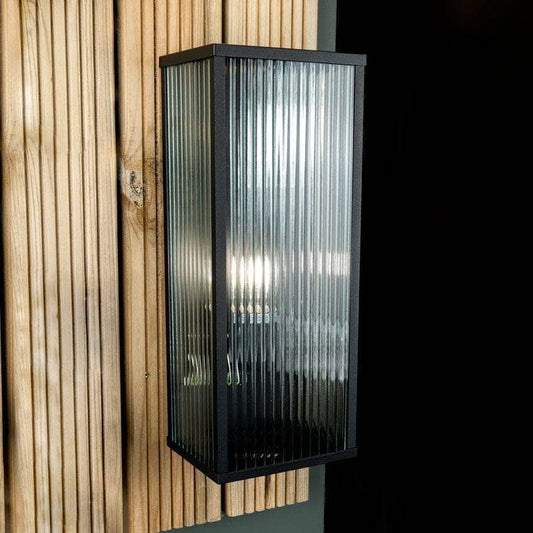 Lights  -  Provence Ribbed Glass Box Frame Lantern  -  60006365